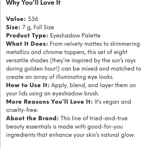 NWT. Golden Hour mango butter eyeshadow palette - Picture 5 of 7